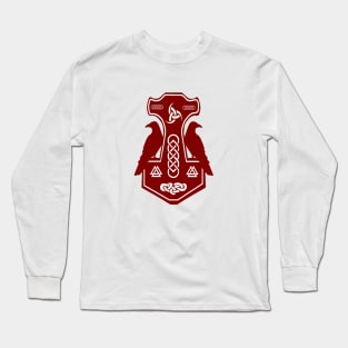 Red Thor's Hammer Long Sleeve T-Shirt